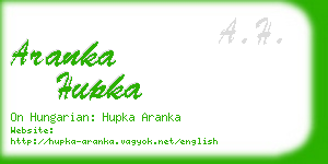 aranka hupka business card
